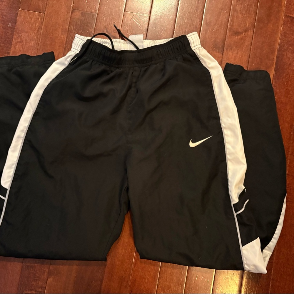 Nike Black Jogger Sweatpants with White Side Panels